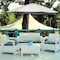 Pure Garden 10-Foot Offset Patio Umbrella with Cross Base, Cream 50-102-T - alternate 2